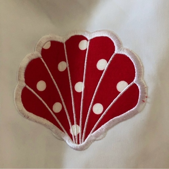 Vintage silk threads white short sleeve tee with shell design in size M - Picture 3 of 7